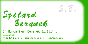 szilard beranek business card